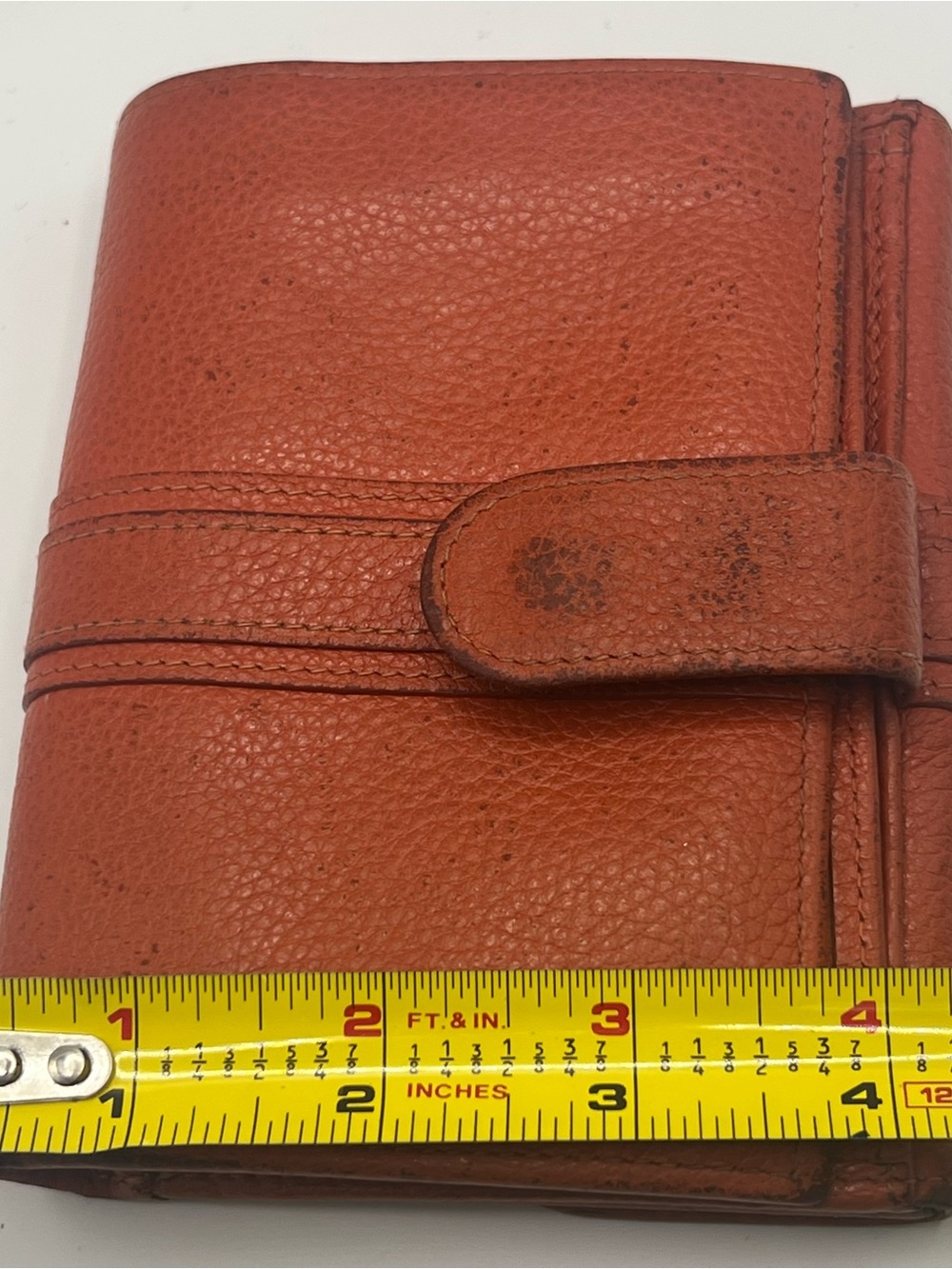 Longchamp Le Foulonné Orange Pebbled Leather Compact Bifold Wallet - Picture 13 of 14